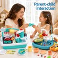 Keezi kids pretend kitchen sink and water playset with fishing game toys, includes play food for imaginative baby and kids pretend play.