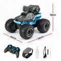 Blue Keezi Kids amphibious remote control car and boat with water spray, suitable for children, 2.4GHz wireless remote control.