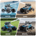 Blue Keezi kids amphibious remote control car and boat with water spray, 2.4GHz, suitable for kids' activity toy play.