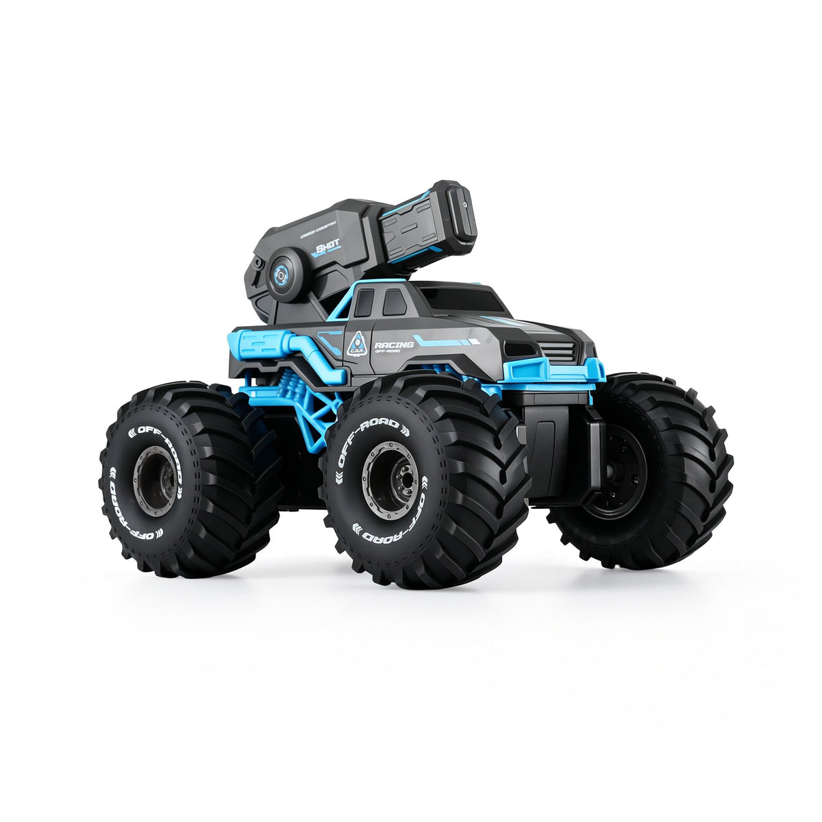 Blue Keezi kids amphibious remote control car and boat with water spray, 2.4GHz RC toy for children, water-resistant and fun.