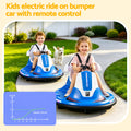 Blue Rigo ride-on bumper car for kids with remote control, 12V battery, suitable for toddlers, by Everything Baby.