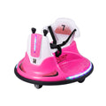 Pink Rigo Ride on Car for kids with bumper and remote control, 12V toddler ride-on toy in a bright pink color.