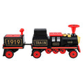 Two-seater Rigo Kids Ride on Car Train by Everything Baby, 12V electric toy with colorful design, suitable for young children.