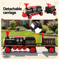Red Rigo Kids ride-on train car by Everything Baby, 12V electric toy with two seats and 136cm length for children.