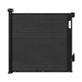 Black Keezi retractable baby gate with extendable design up to 140cm, safety gate for kids and pets in a black finish.