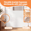 White Keezi retractable baby gate with extendable design up to 140cm, safety fence for babies and pets, shown in the image.