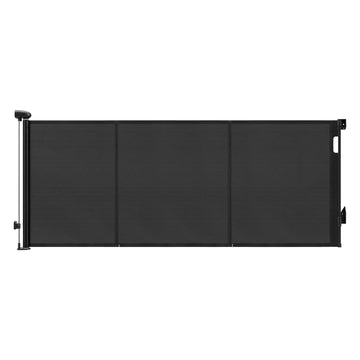 Black Keezi baby gate and pet safety fence extending up to 400cm, designed to secure doorways and play areas.