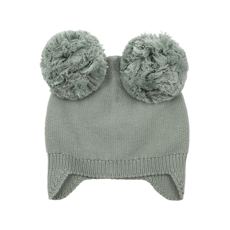 Ciara PomPom Knitted Beanie - Dusky Sage