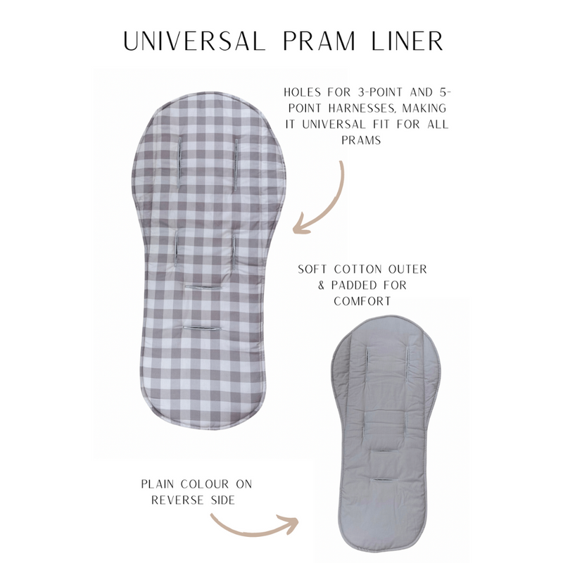 Bambella Universal Pram Liner - Fawn Gingham