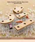 Wooden building set with electric drill toy for kids, 144-piece educational construction kit for developing hand-eye coordination