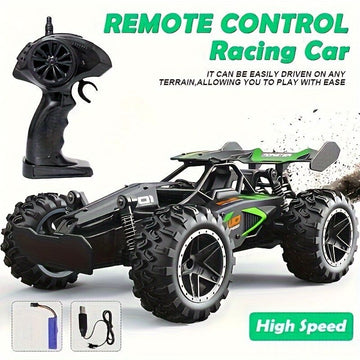 2.4G remote control car, high-speed off-road car, remote control toy for kids, four-wheel drive car, RC car with lights, outdoor toy Australia, gift for kids - Black - Size Three-electric systems
