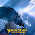 Space-themed kids' bed tent by Everything Baby, cosmic design for outdoor play, measures 80x220 cm, perfect for imaginative kids' spaces.