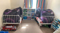 Space-themed kids' bed tent by Everything Baby, featuring cosmic designs for outdoor play and cozy hideaway.