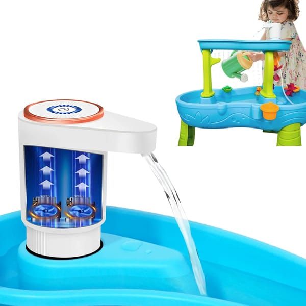 Kids' water pump and mini water dispenser toy from Everything Baby, featuring colorful outdoor play equipment for children.