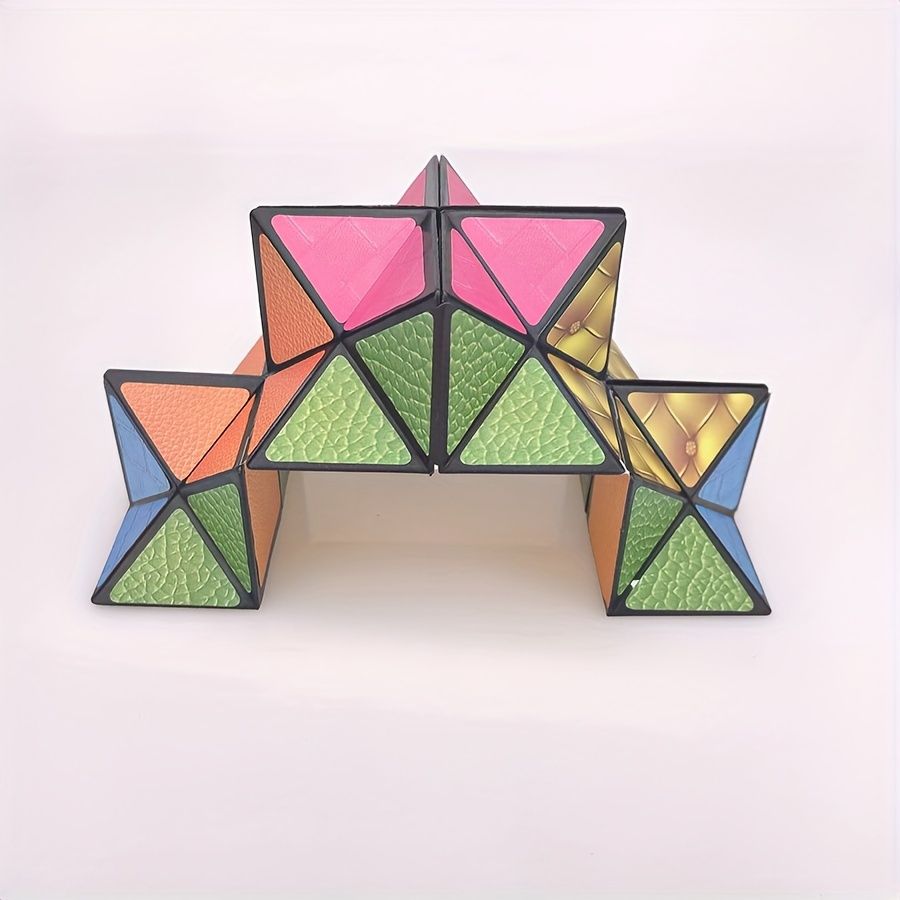 Colorful 3D hexagonal puzzle toy in mixed colors made of ABS, designed to enhance brain skills and relaxation for kids.