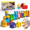 Wooden animal-themed toy toolbox with building set for kids, promoting creative play and fine motor skills, educational Australian toy set.