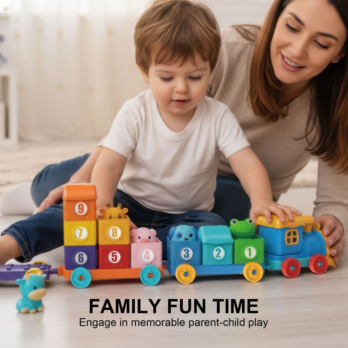 Wooden animal-themed toy toolbox with building set for kids, promotes creative play and fine motor skills.