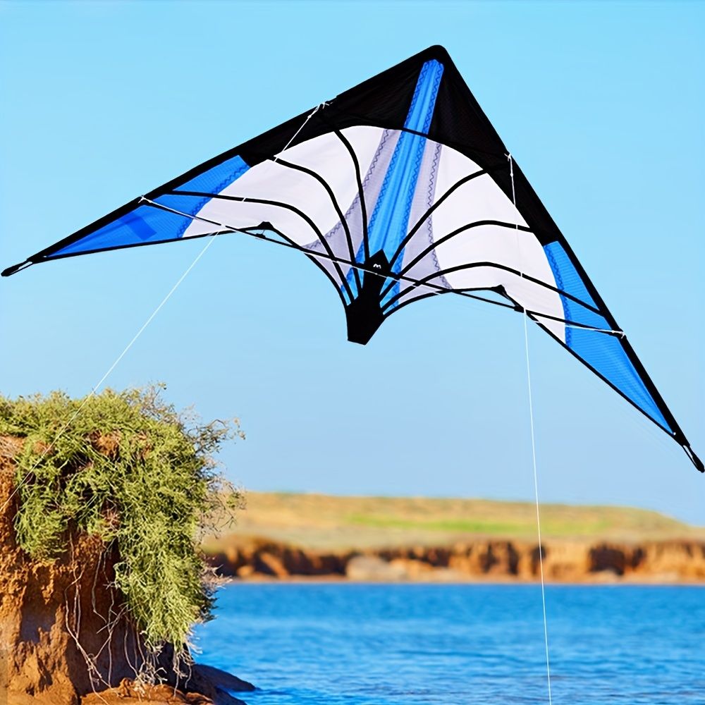 Colorful 1.2-meter double-line stunt lightning kite for kids, multi-line sport kite suitable for ages 14+ with random line board color.