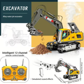Remote control 1/18 scale alloy excavator toy by Everything Baby, featuring unlimited rotation and realistic engineering details.
