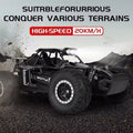 All terrain electric toy car by Everything Baby, 1:16 scale off-road R/C car with headlights and shock absorbers for kids over 3.