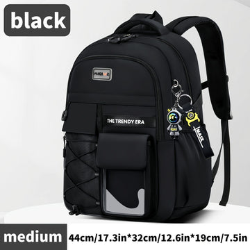 Teenager Backpack Safe Materials Backpack Multiple Compartments Backpack Ample - Black - Size 44-32CM