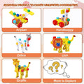 Wooden animal building toy for kids, educational preschool construction set with non-toxic wood, creative play for boys and girls.