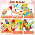 Wooden animal building toy for kids, educational preschool construction toy by Everything Baby, non-toxic wooden play set for children.