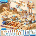 Wooden building set with 124 pieces, electric drill toy for kids, educational construction toy, children's tool kit for creative play