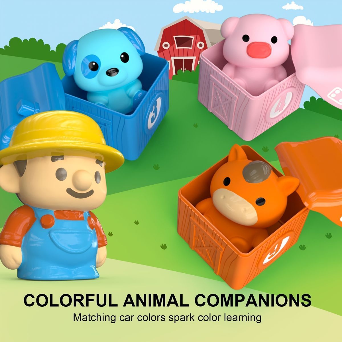 Wooden animal-themed toy toolbox with building set for kids, promotes creative play and fine motor skills, educational and fun.