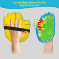 LED Toss and Catch Ball Game Set with glow LED ball, regular ball, and easy-grip gloves for kids' outdoor beach or park play.