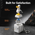 4-piece button keychain set with rechargeable clicker, real sound, LED light, fun stress relief toy for kids and desk use