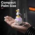 Four colorful button keychain with LED light and sound, fun interactive stress relief toy for kids and desk use.