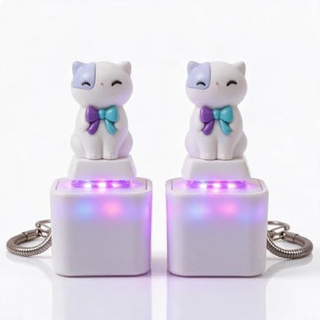 Everything Baby 4PCS Cat Keychain Sound Fidget Toys with colorful lights, sound effects, and stress relief buttons for kids and adults.