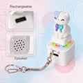 Colorful 4-pack cat keychain sound fidget toys with lights, buttons, and sound effects for stress relief and entertainment.