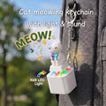 Colorful cat keychain fidget toy with sound effects, lights, and rechargeable buttons, designed for stress relief and fun for kids.