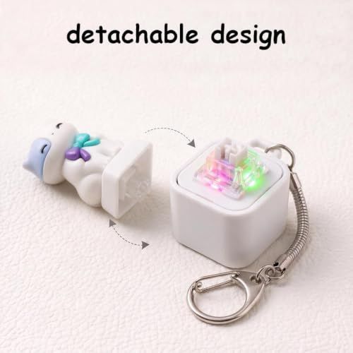 Colorful 4PCS cat keychain fidget toys with lights and sound effects, designed for stress relief and fun for kids and adults.