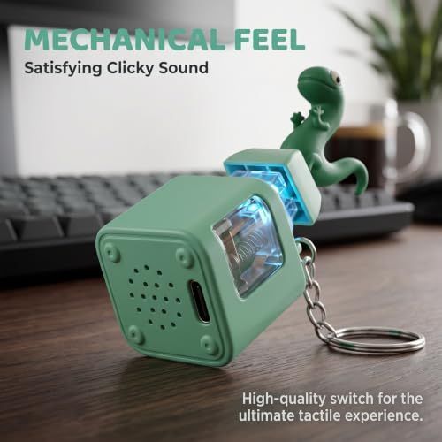 Four lizard-shaped keychains with sound and light, colorful keyboard fidget toys for kids, stress relief, sensory activity, Everything Baby.