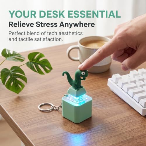 4-piece lizard button keychain with sound, light-up keyboard fidget toy for kids, stress relief, sensory activity toy by Everything Baby