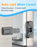 Gray 3M adhesive child safety fridge lock, auto-lock, one-hand open, self-locking, 2-pack for toddler and pet safety on single-door fridges