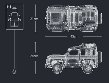 Technical Rover Defender Collector'S Building Blocks Set