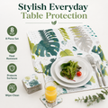 Set of 8 Monstera MDF placemats and coasters, heat resistant, measuring 34x26.5cm, from Everything Baby for kids' playroom decor.