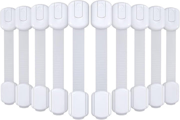 Mogi Products - Child Locks - 10 Pieces - For Cabinets and Drawers - Cabinet Safety - Safety Locks - Adhesive