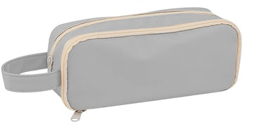 Pencil case, large capacity, suitable for boys and girls, waterproof, expandable, toiletry bag, makeup bag and office supplies, gray
