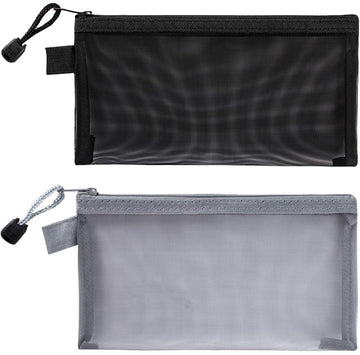 2pcs Transparent pencil case with zipper (21 x 11.5 cm) - Waterproof - For Girls and Boys