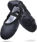 Women's Ballet Shoes – Ballet Shoes for Girls – Black – Soft PU Leather Dance Shoes with Non-Slip Sole – Suitable for Ballet, Yoga & Home Use – For 8.5 UK Child