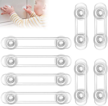 8-Pack Child Safety Cabinet Latch Drawer Lock with Lock Protector, 11cm, Compatible with Most Cabinets