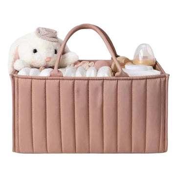 Breathable Water Resistant Baby Diaper Storage Basket Dark Pink, Large Capacity, Perfect for Home and Travel