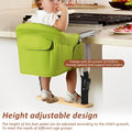 Adjustable bamboo baby high chair footrest with straps, designed for hook-on highchairs to provide comfortable foot support.