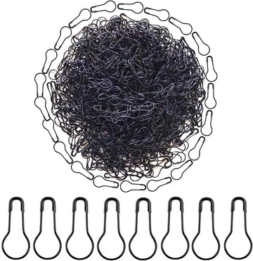Set of 1000 black metal gourd safety pins, 0.8 inch DIY clothing and craft pins for sewing and tailoring projects.