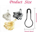 Set of 1000 black metal gourd safety pins, 0.8 inch clothing and craft pins for DIY, sewing, and tailoring projects.